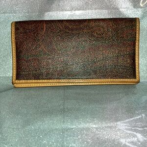 Etro Multicolor Wallet with Tan Trim